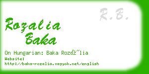 rozalia baka business card